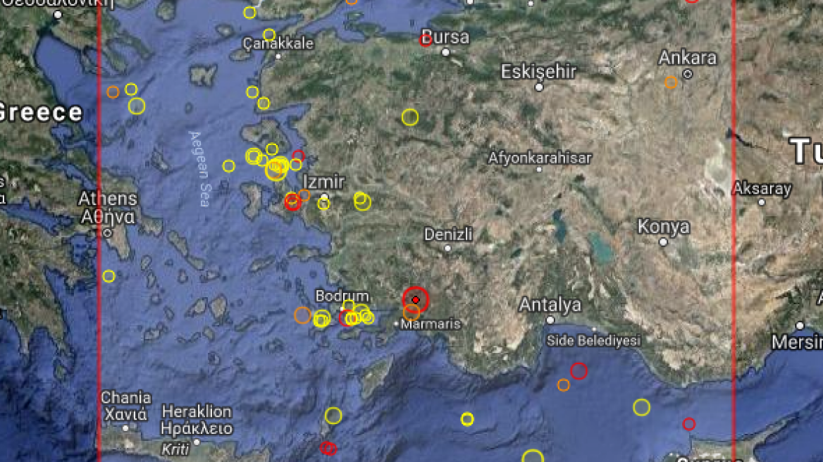 Σεισμός 5 Ρίχτερ στην Τουρκία - Ταρακουνήθηκε και η Ρόδος